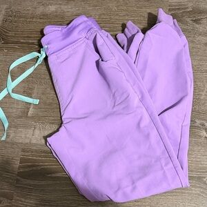 Figs Women's Scrub Pants in Lavender and Aqua